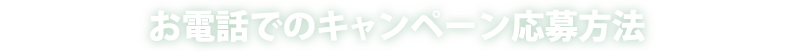 お電話でのキャンペーン応募方法