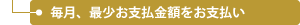 毎月、最少お支払金額をお支払い